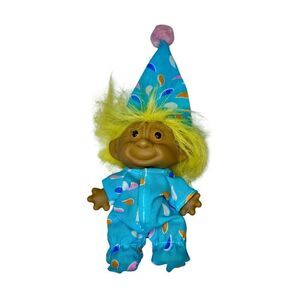 Vintage Troll Doll w/ Pajamas & Hat 1990s Collectible Nostalgic Cute Toy